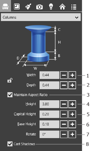 Parameters of Columns