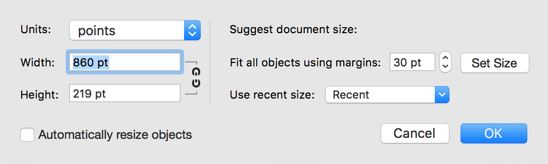 Document Setup dialog