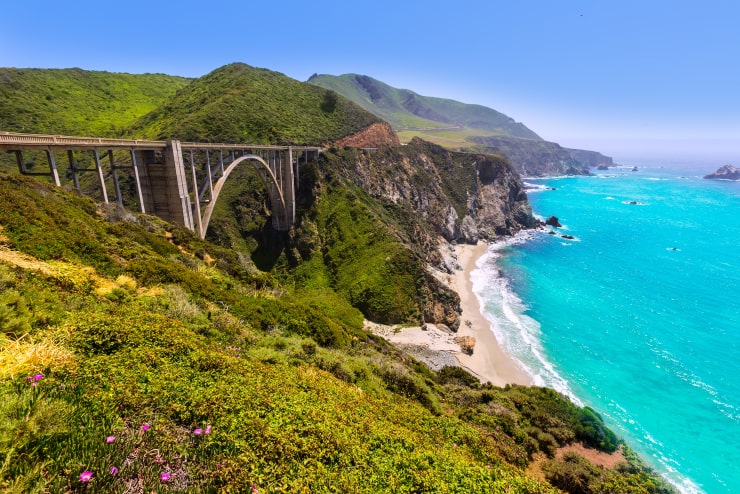 California Bixby bridge in Big Sur Monterey.