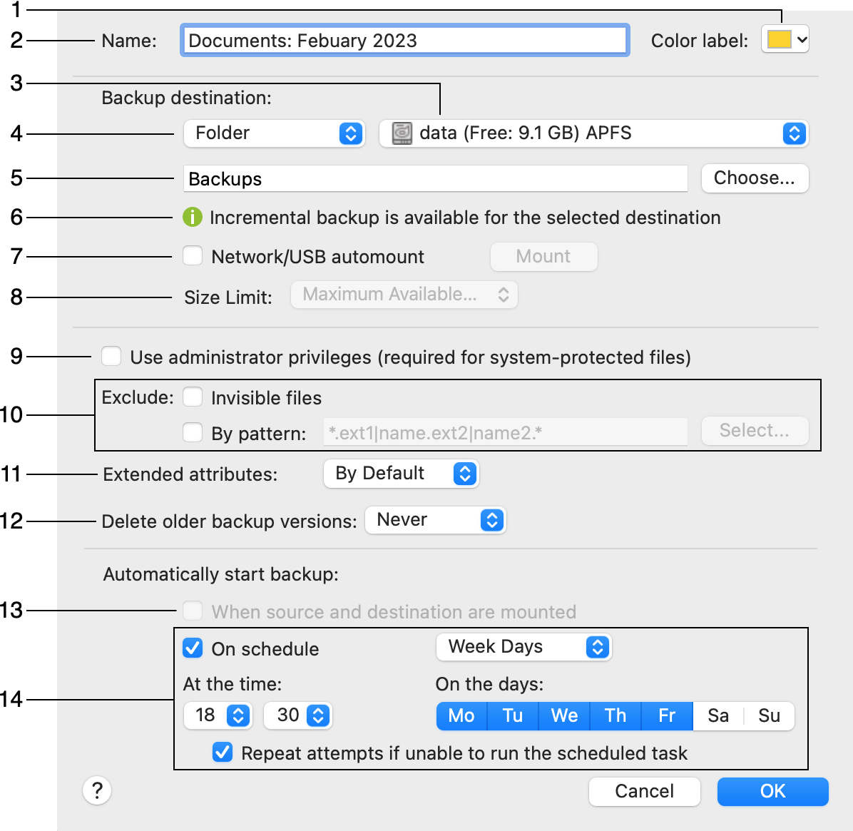 Project properties