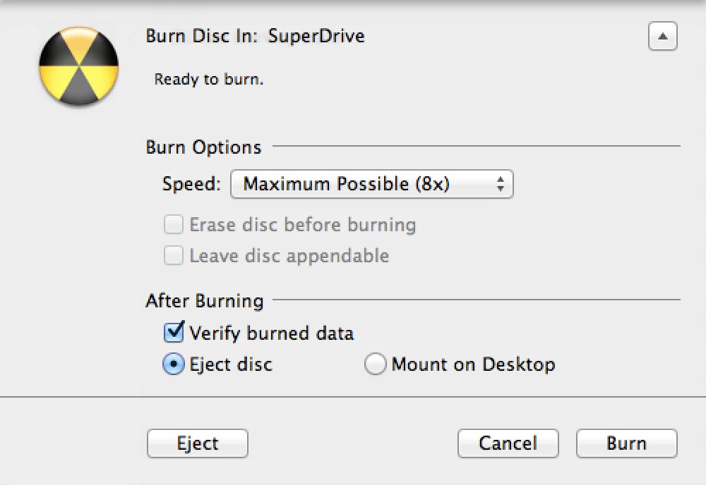 Disc burning tool