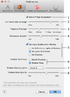 3D settings