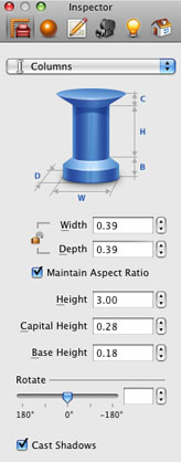 Columns in Inspector