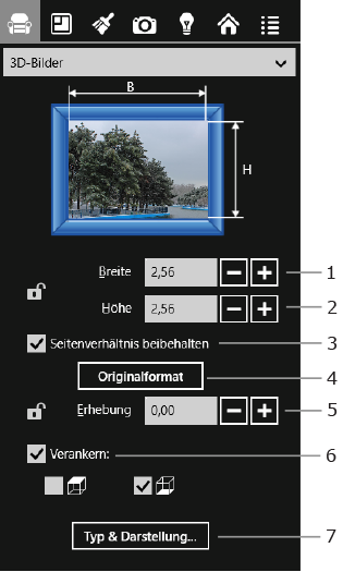 Parameter für 3D-Bilder