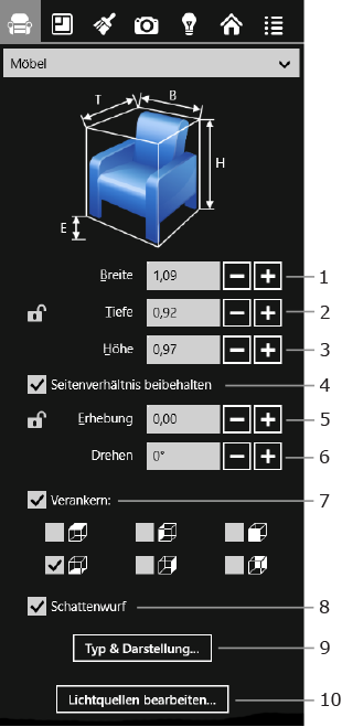 Möbel-Parameter