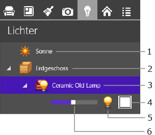 Lichtquellen im Informationsfenster