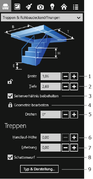 Treppen-Parameter