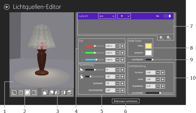 Lichtquellen-Editor
