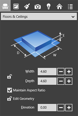 Floor and ceiling properties