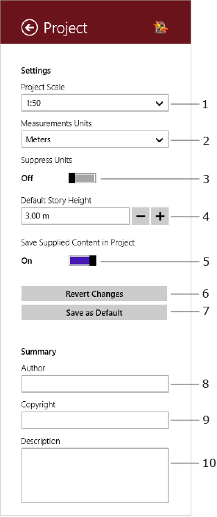 Project settings