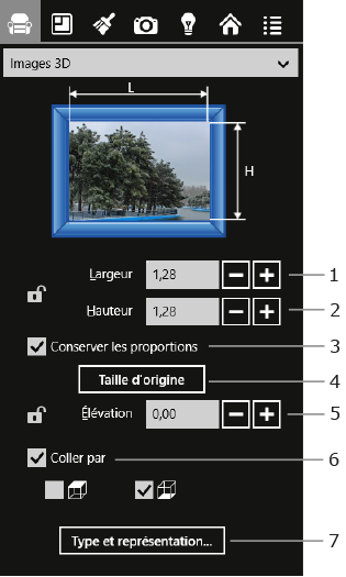 Paramètres des images 3D