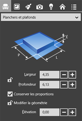 Propriétés de plancher et de plafond