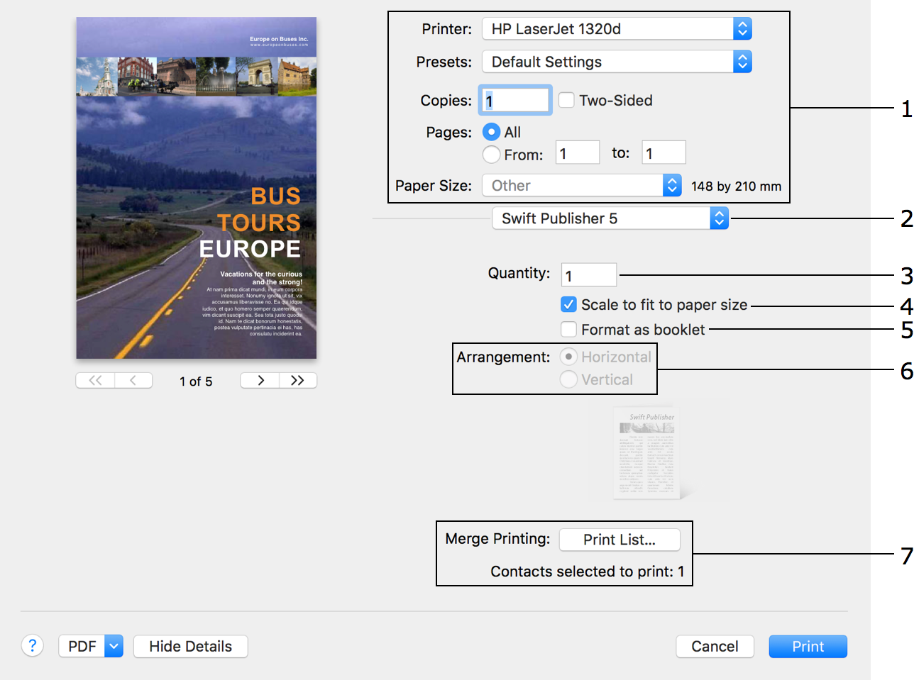 Print dialog extended